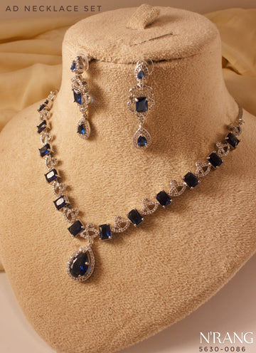 ๐ AD Necklace Set โจ | Classic Square & Drop Design โ 8 Colors