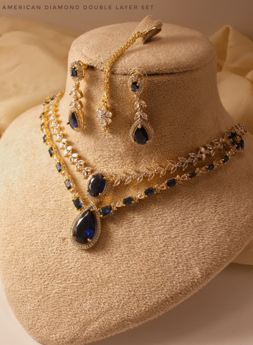 💎 Elegant American Diamond Necklace Collection – 10 Shades 🌈
