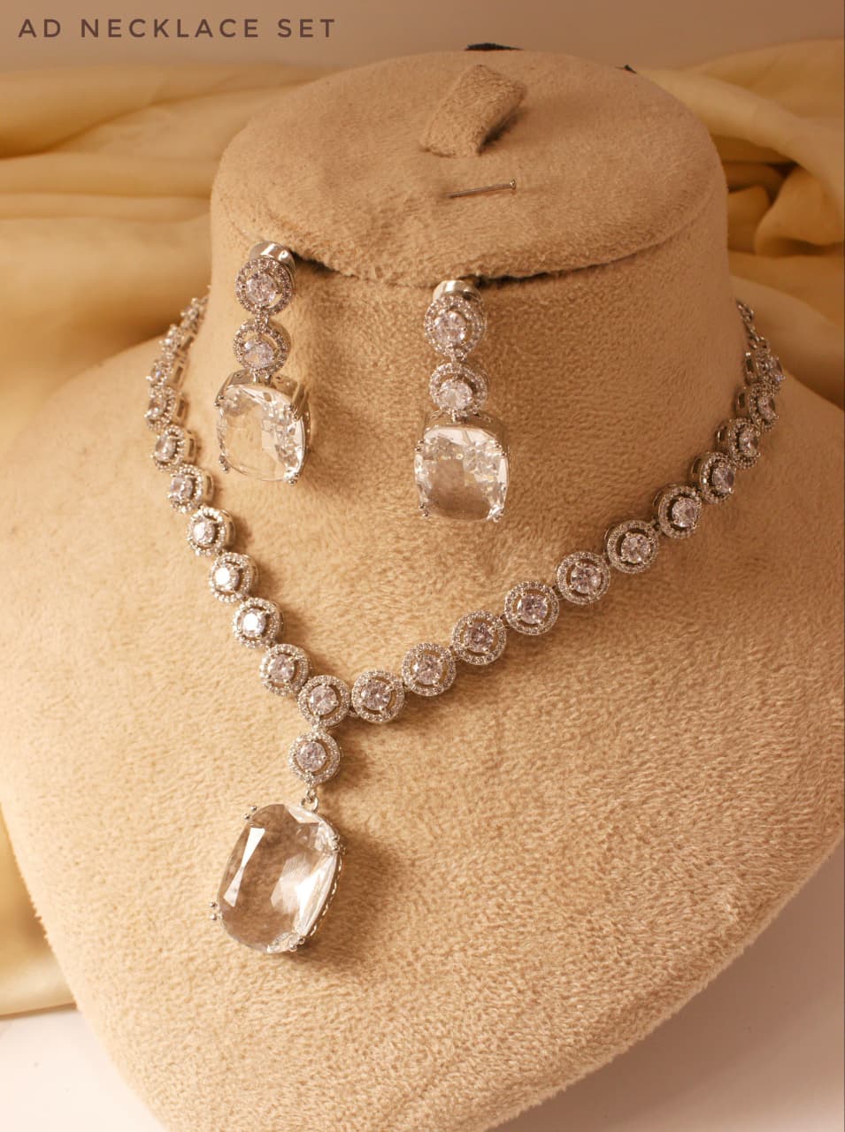 ✨ Elegant American Diamond Necklace Set-Party & Bridal Jewelry