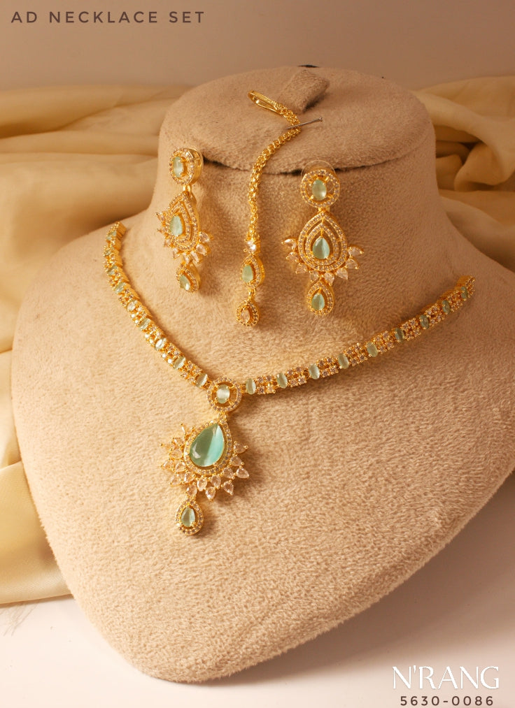 AD Necklace Set ✨ | Bridal & Party Wear – 5 Colors